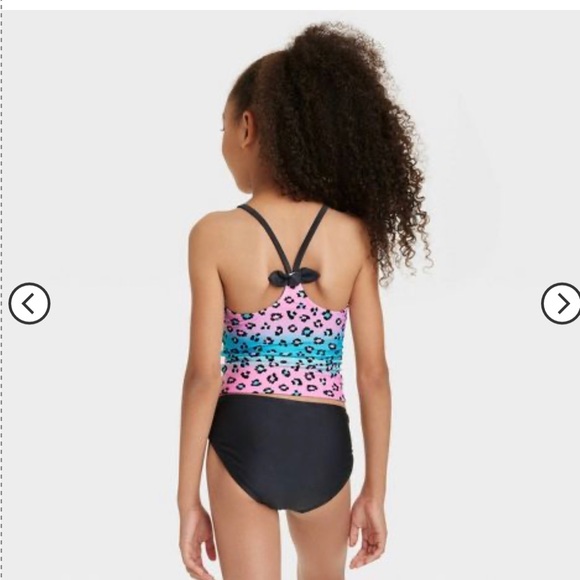 Girls' Magical Animal Ombre Bow Back Tankini Set - Cat & Jack - Picture 3 of 5
